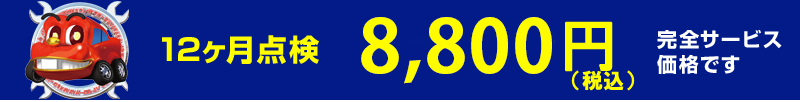 12ヶ月点検 8800円